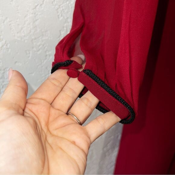 NWT Altuzarra x Target‎ Red Embroidered Georgette Sequin Tassel Peasant Dress 8 - Picture 4 of 9